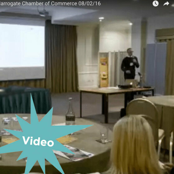 Harrogate Chamber of Commerce 08/02/16 video thumbnail showing a presenter beside a projection screen in a conference room.
