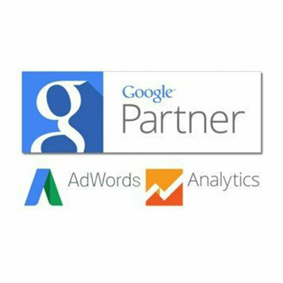 Google Partner badge with AdWords and Analytics logos