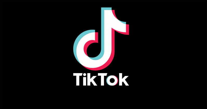 TikTok logo on a black background