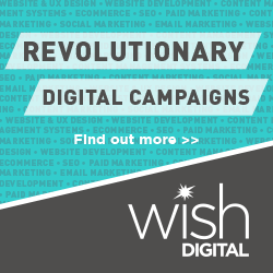 Revolutionary digital campaigns with “Find out more” and Wish Digital logo.