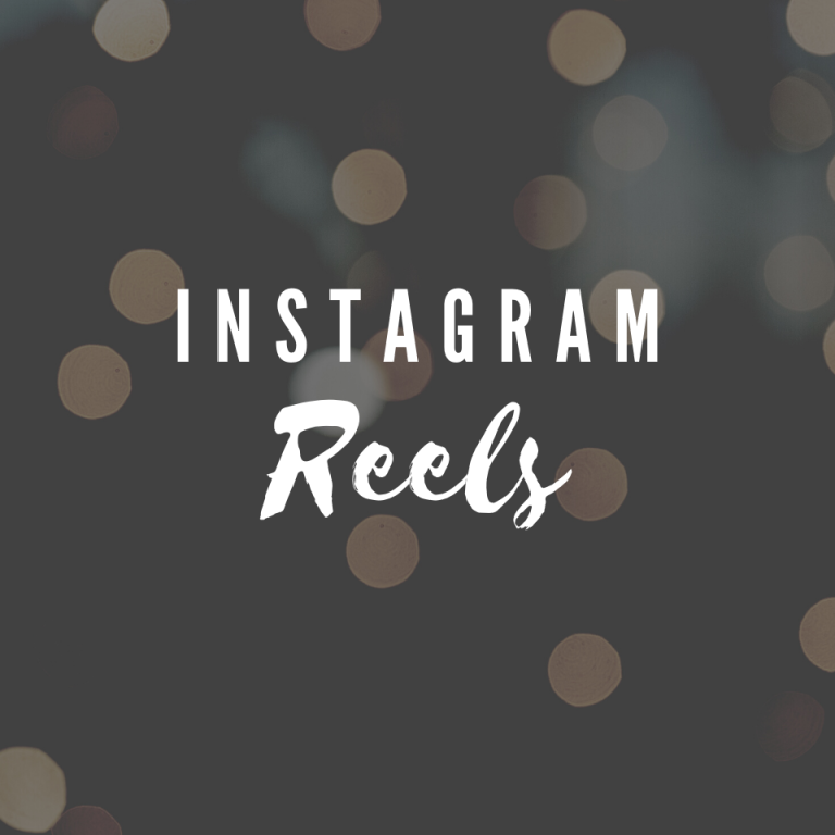 Instagram Reels text over a dark bokeh background.