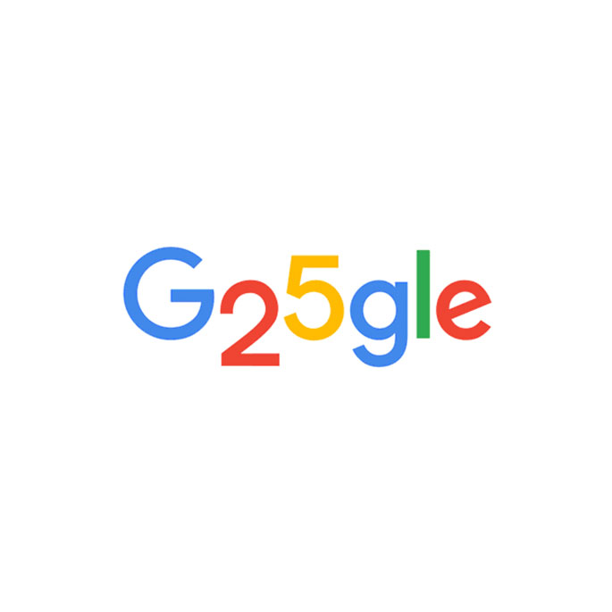 Google logo with the 25 in the middle