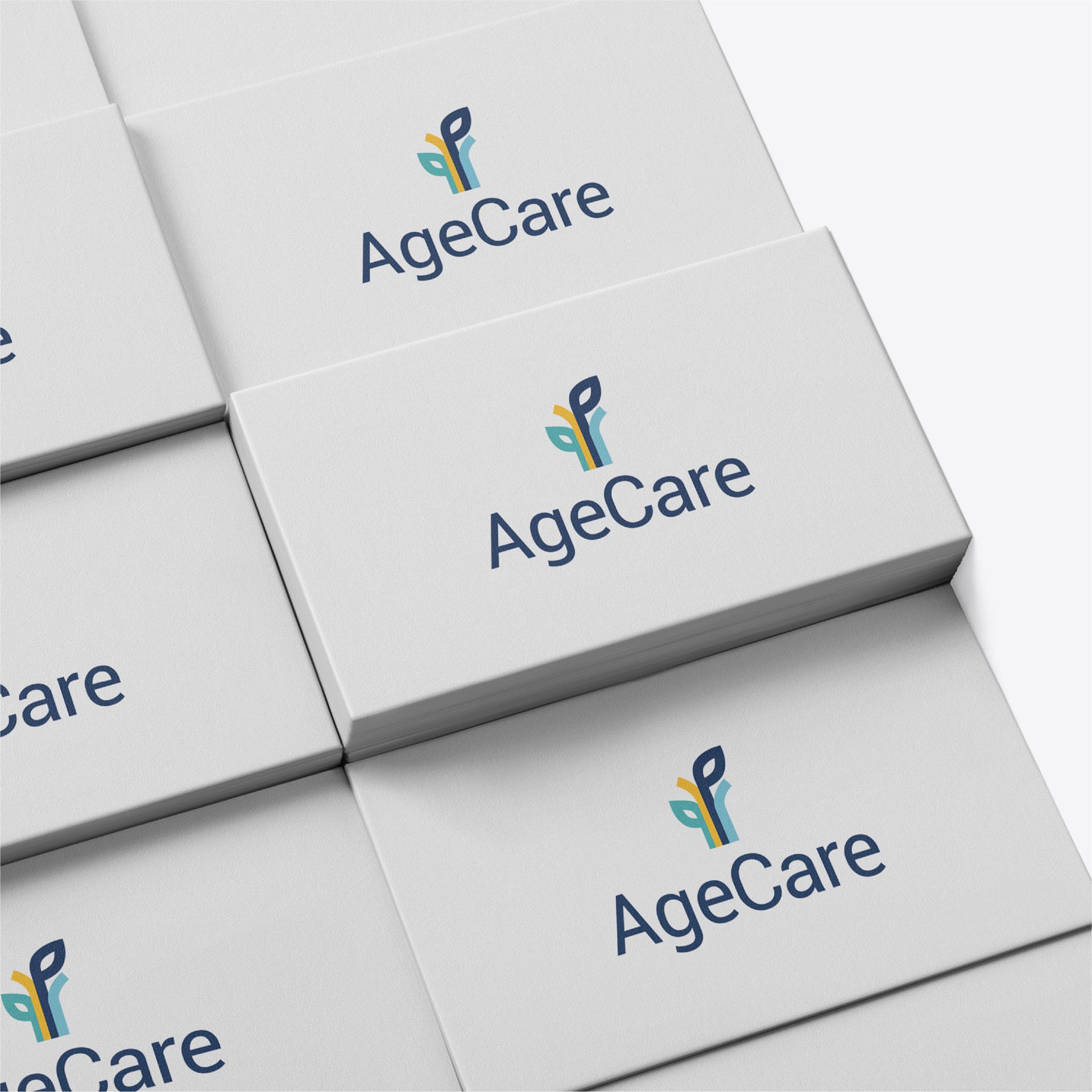 AgeCare logo on stacked white boxes.